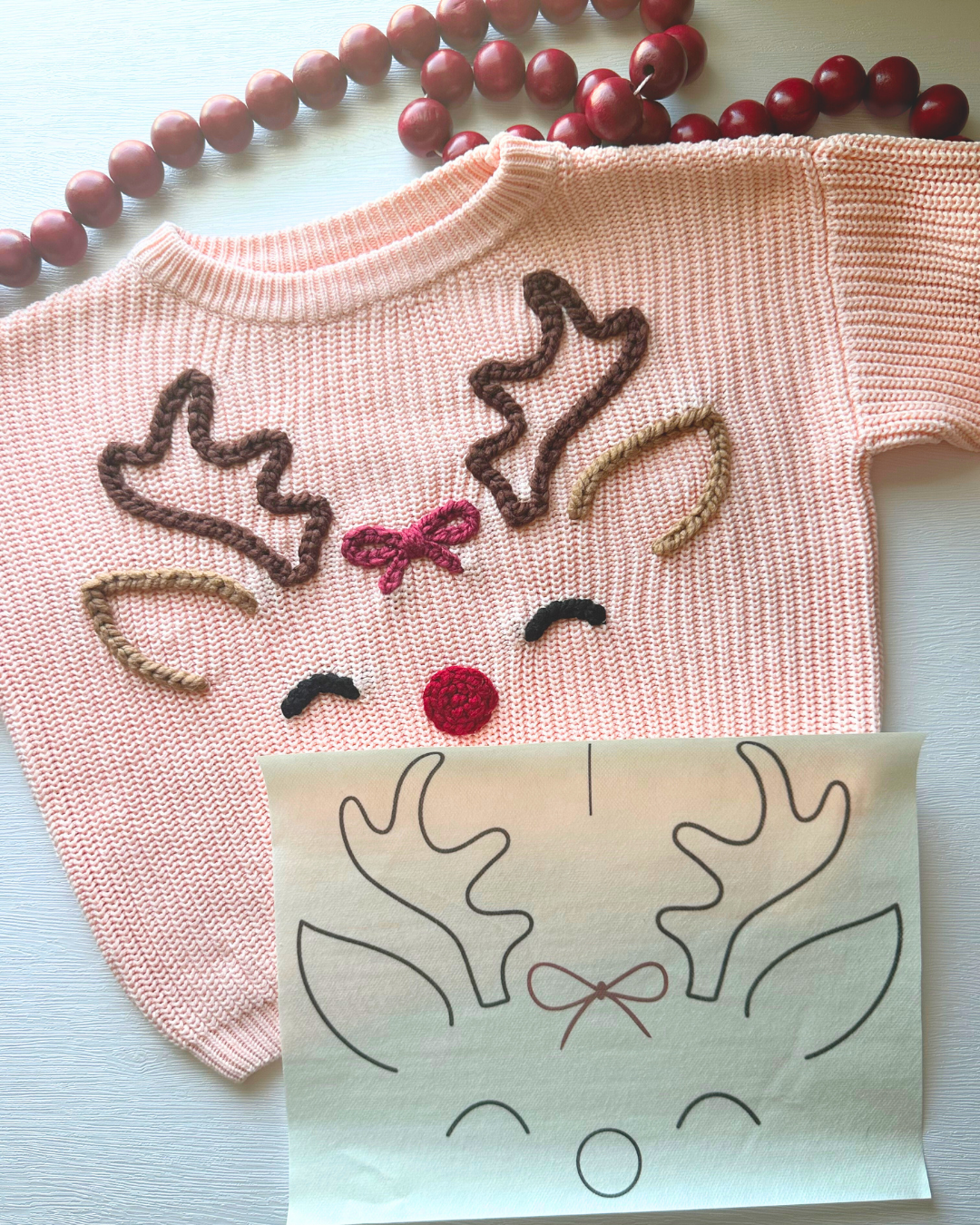 Reindeer Face Embroidery DIY Kit