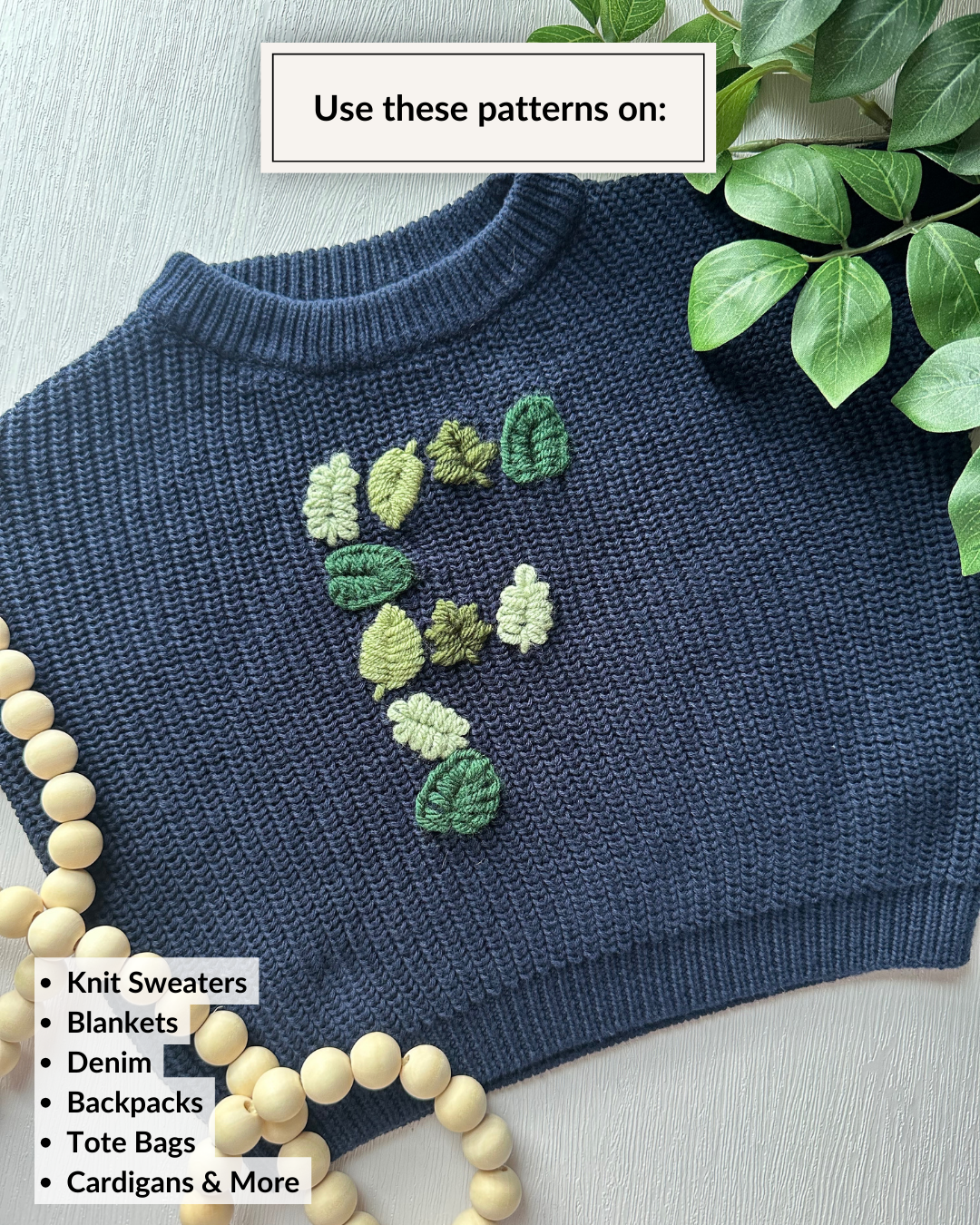 Leaf Letter Embroidery DIY Kit (A-Z) & (0-9)