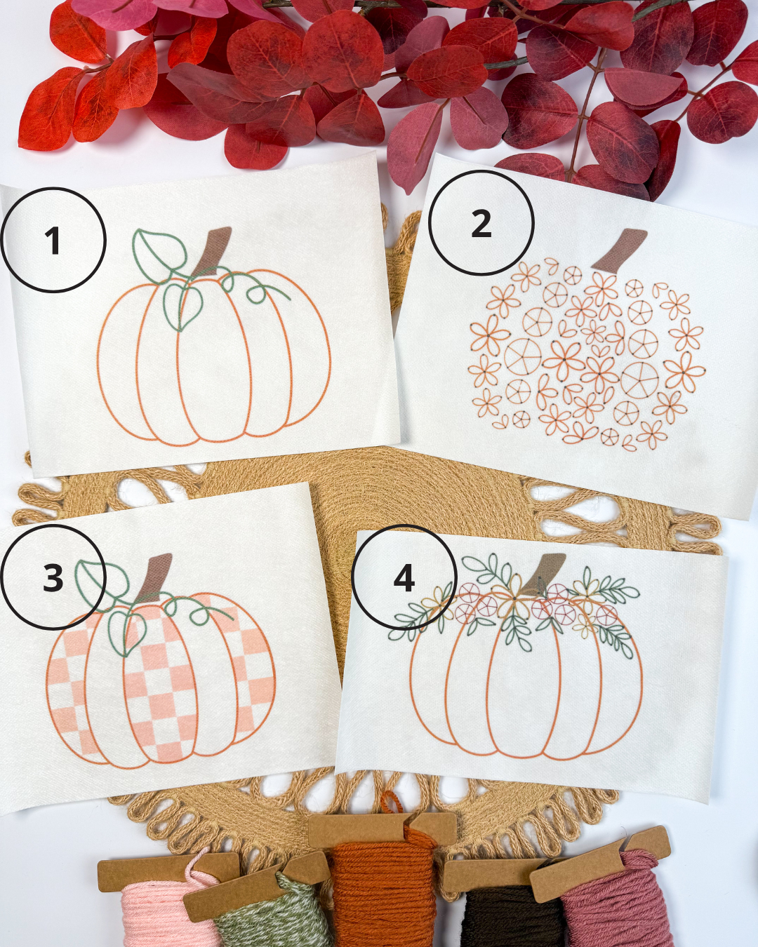 Fall Pumpkin Embroidery DIY Kit