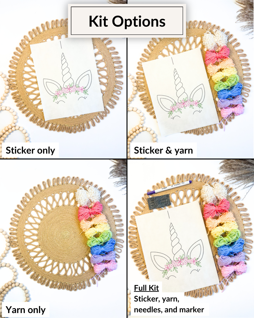 Unicorn Face Embroidery DIY Kit