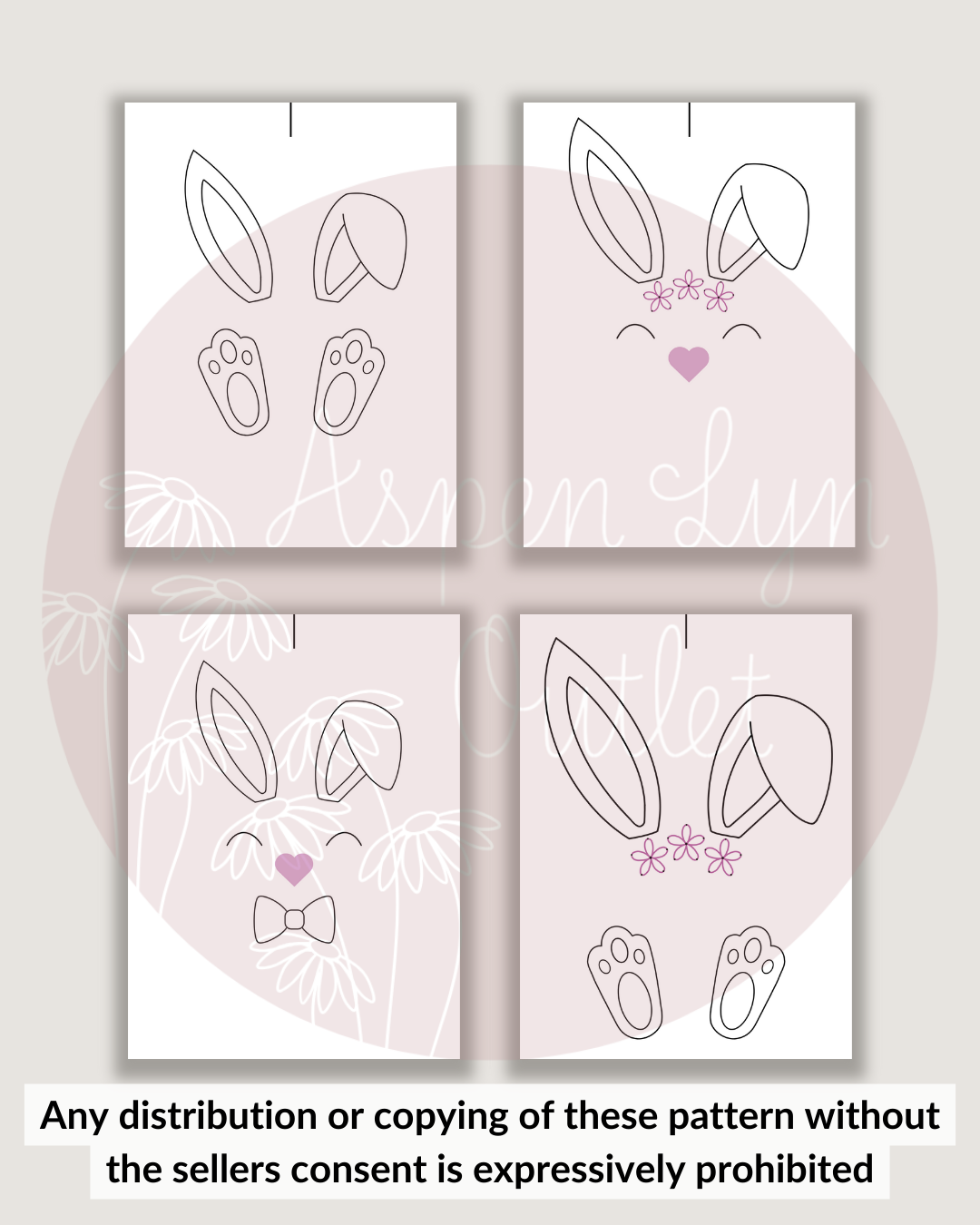 Easter Bunny Face Embroidery Pattern (Digital Download)
