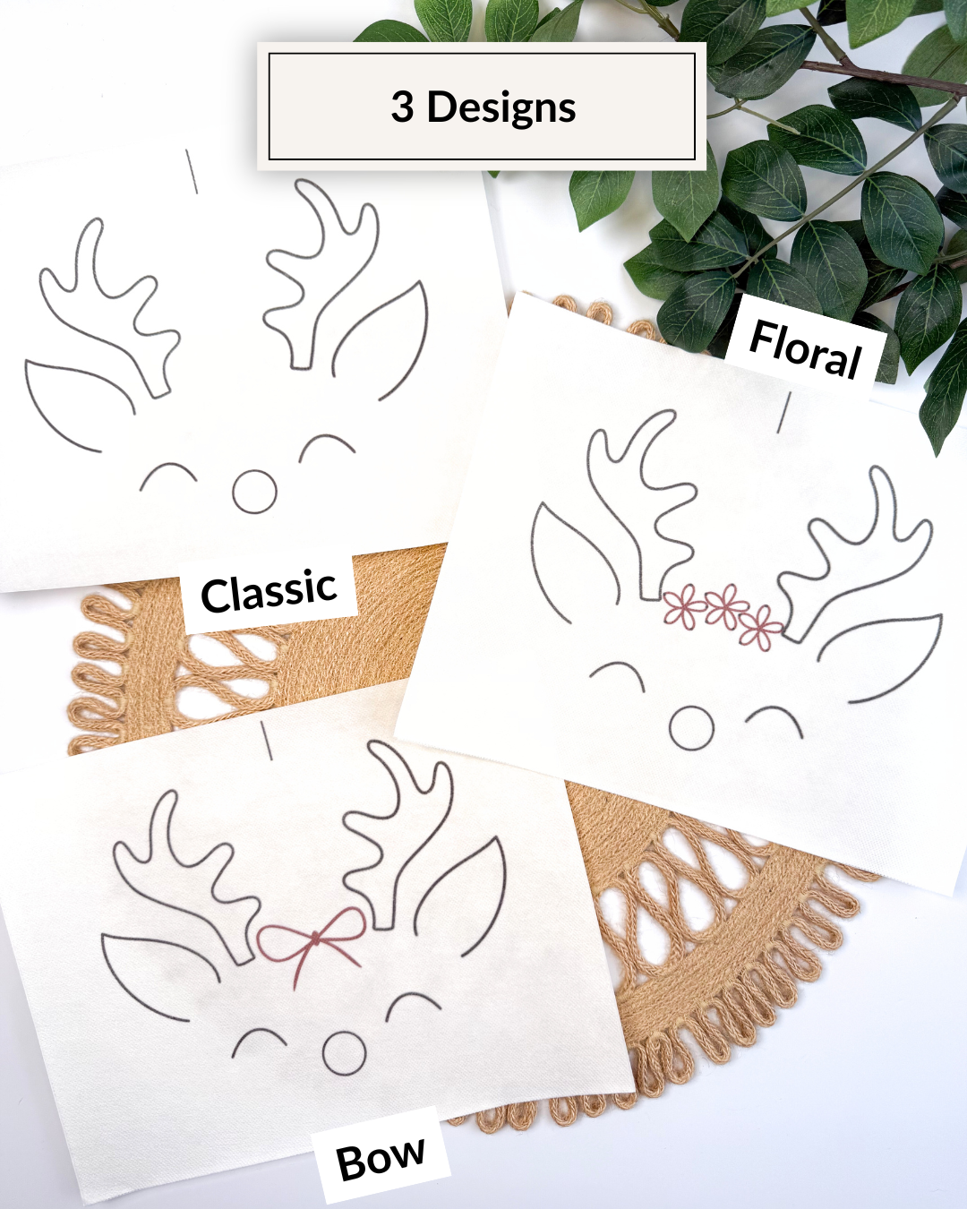 Reindeer Face Embroidery DIY Kit