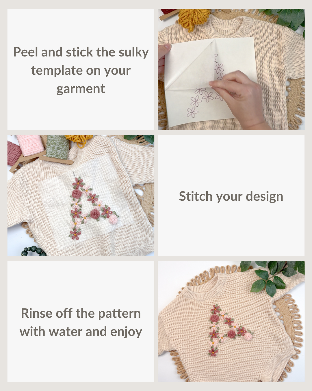 Floral Letter Embroidery Patterns (Digital Download)