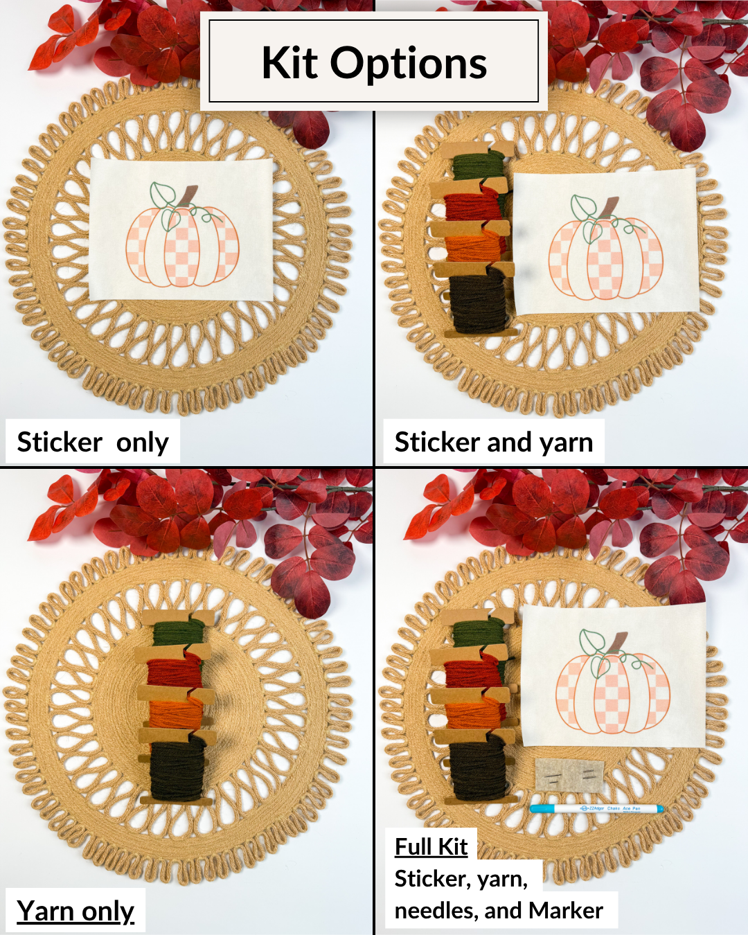 Fall Pumpkin Embroidery DIY Kit