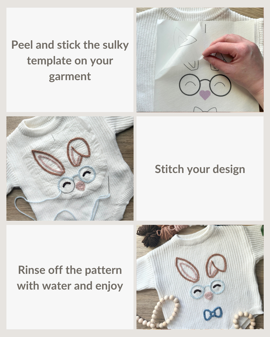 Easter Bunny Face Embroidery Pattern (Digital Download)