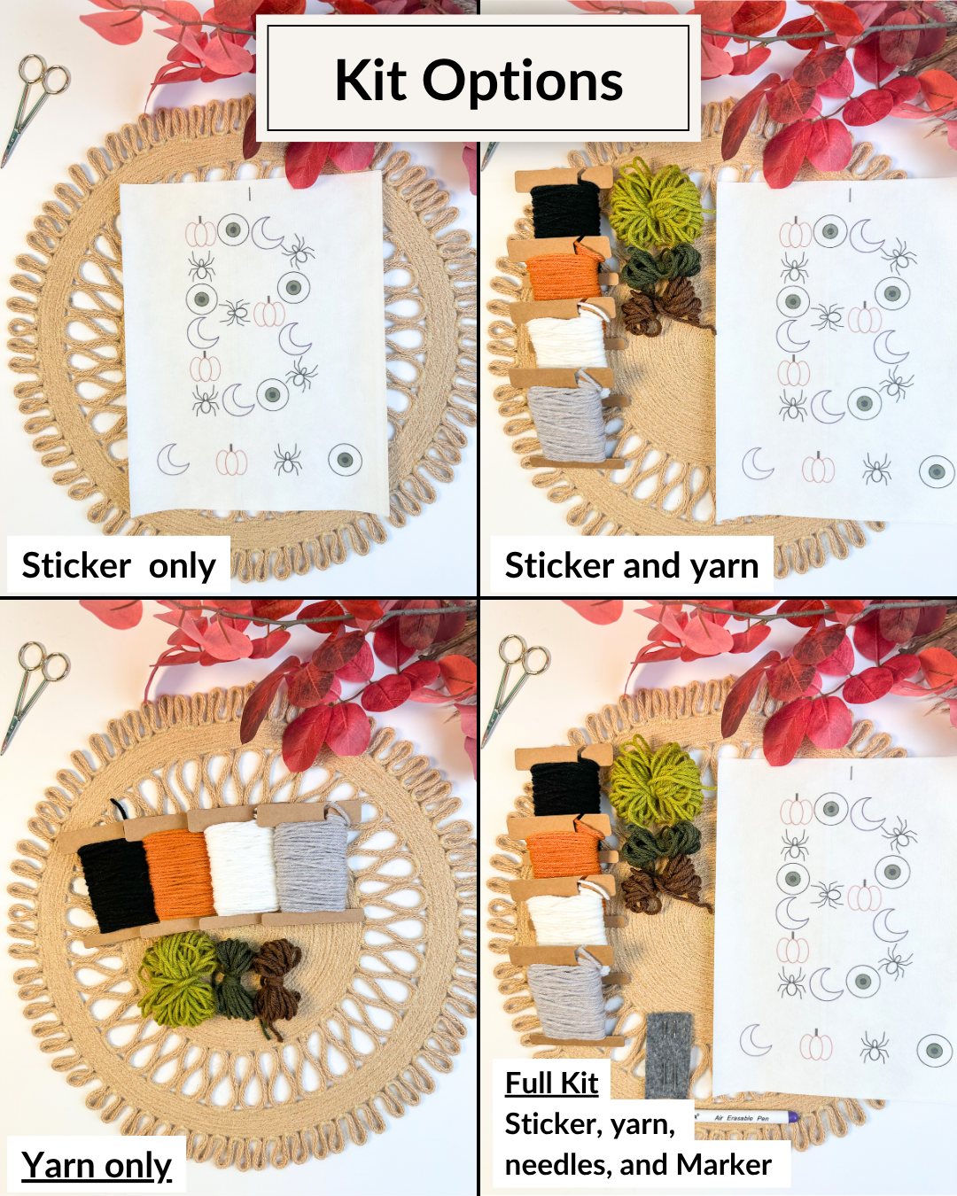 Spooky Halloween Letter Embroidery DIY Kit (A-Z) & (0-9)