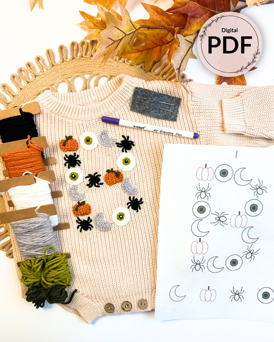 Spooky Halloween Letter Embroidery Patterns (Digital Download)