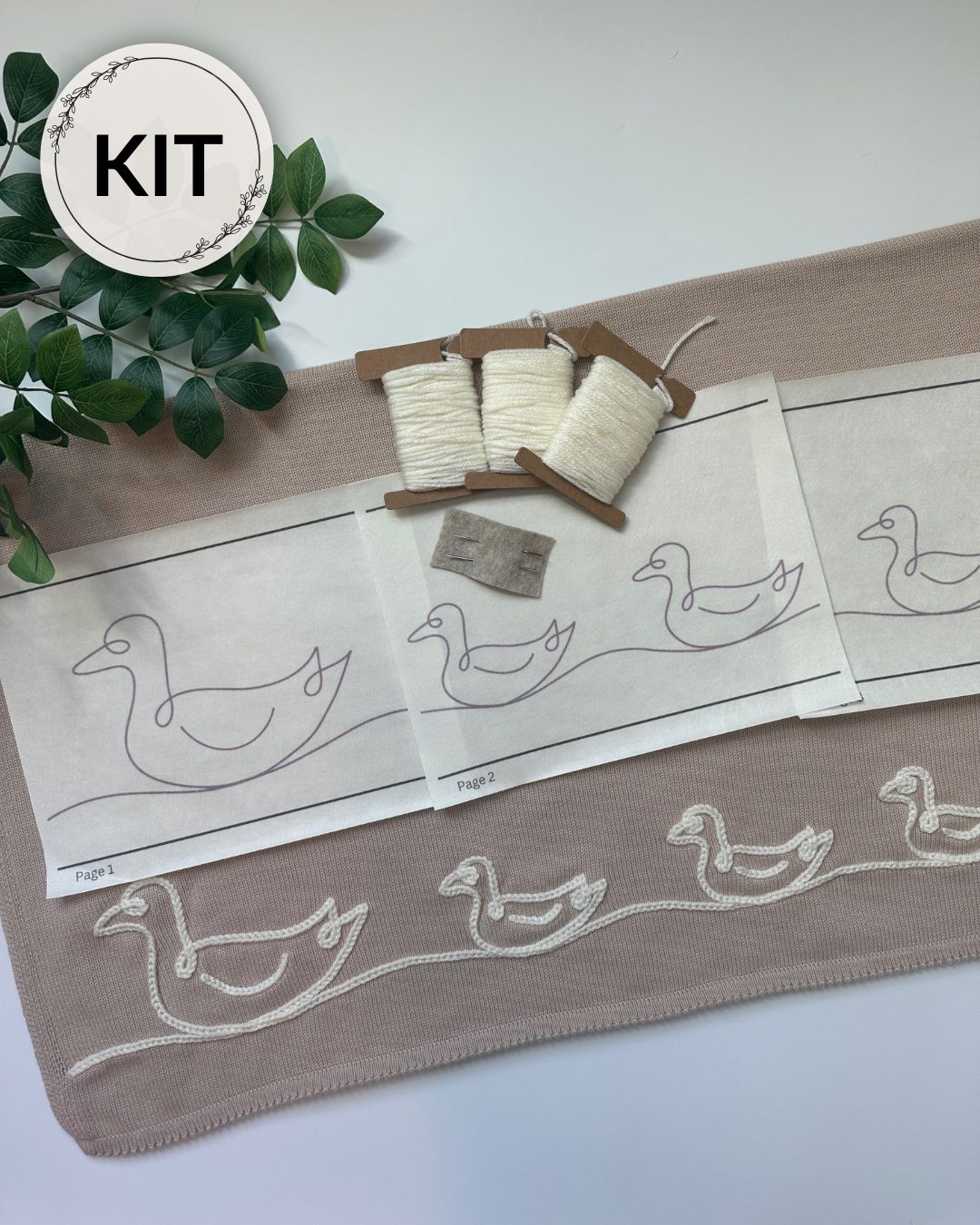 Animal Line Drawings DIY Kit - Ducks, Bears, and Elephants