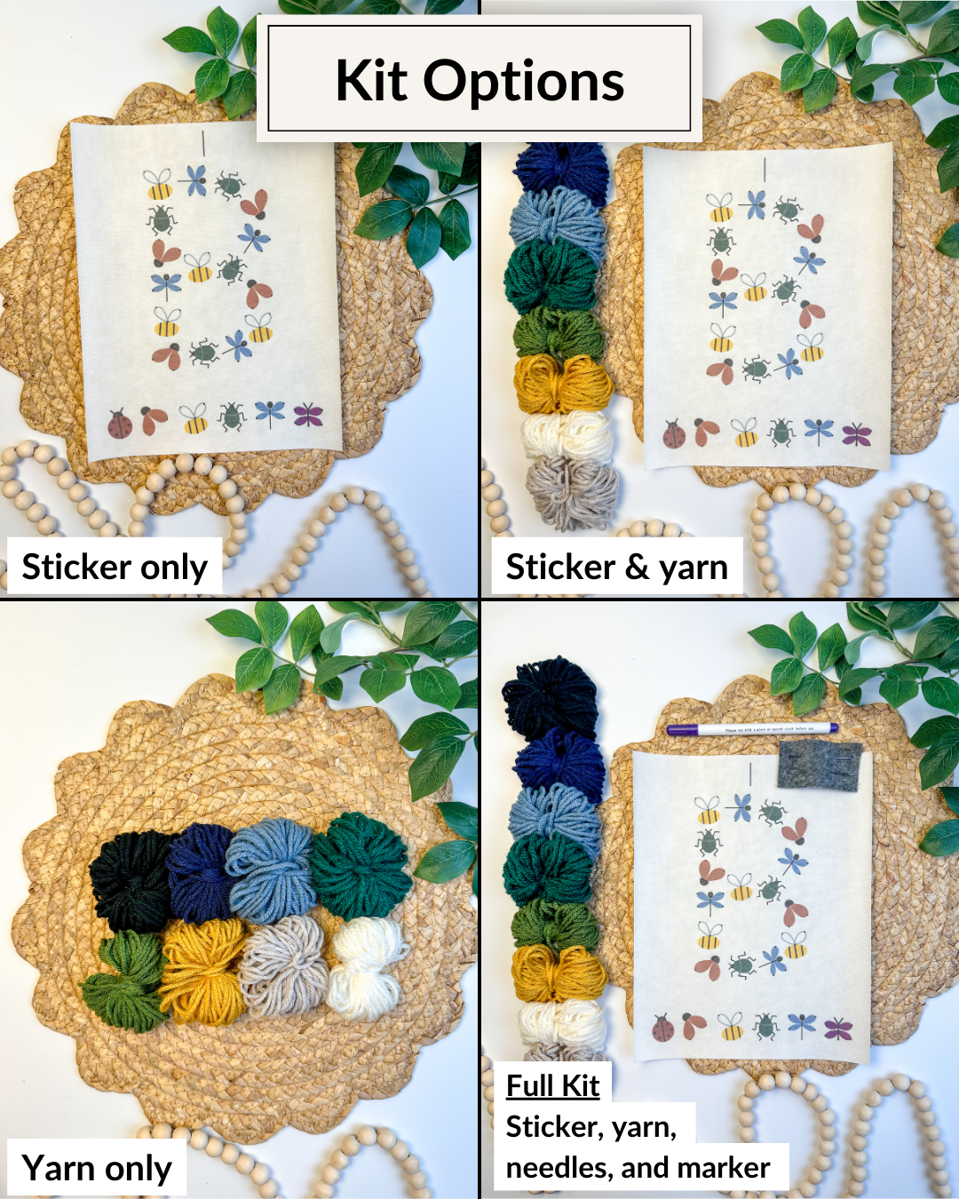 Bug Letter Embroidery DIY Kit (A-Z) & (0-9)
