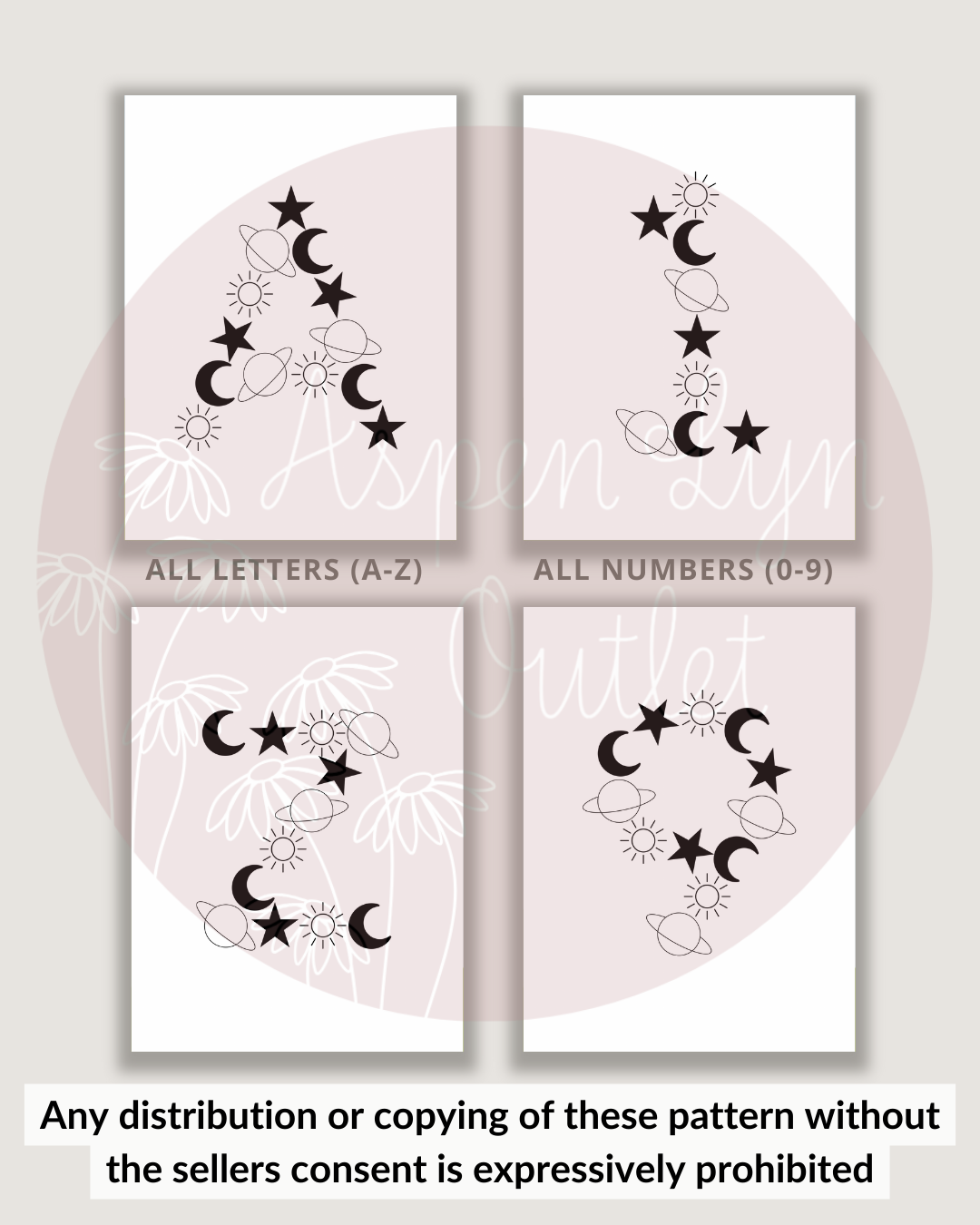 Galaxy Letter Embroidery DIY Kit (A-Z) & (0-9)